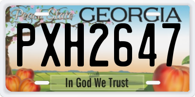 GA license plate PXH2647