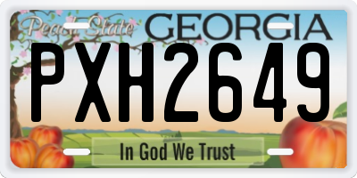 GA license plate PXH2649
