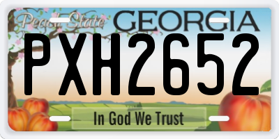 GA license plate PXH2652