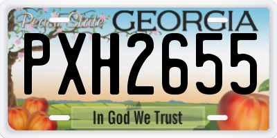 GA license plate PXH2655