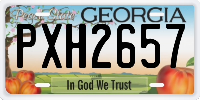 GA license plate PXH2657