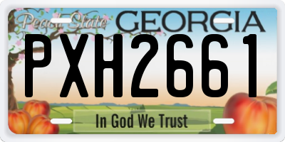 GA license plate PXH2661