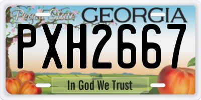 GA license plate PXH2667