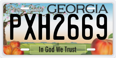GA license plate PXH2669