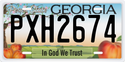 GA license plate PXH2674