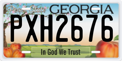 GA license plate PXH2676