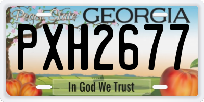 GA license plate PXH2677