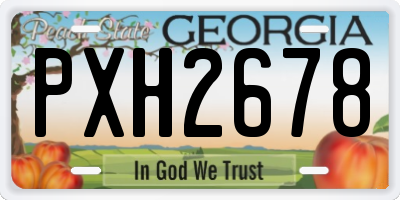 GA license plate PXH2678