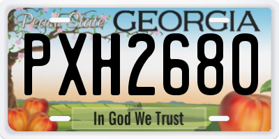 GA license plate PXH2680