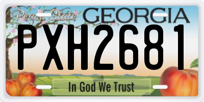 GA license plate PXH2681
