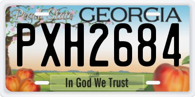 GA license plate PXH2684