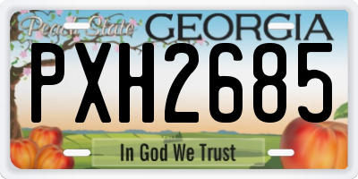 GA license plate PXH2685