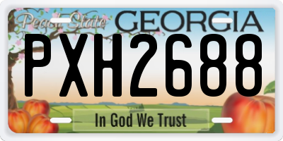 GA license plate PXH2688