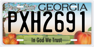 GA license plate PXH2691