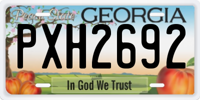 GA license plate PXH2692