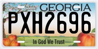 GA license plate PXH2696