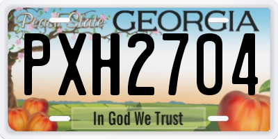 GA license plate PXH2704