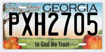 GA license plate PXH2705