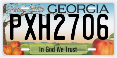GA license plate PXH2706