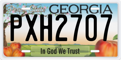GA license plate PXH2707
