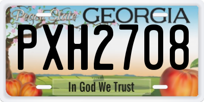 GA license plate PXH2708