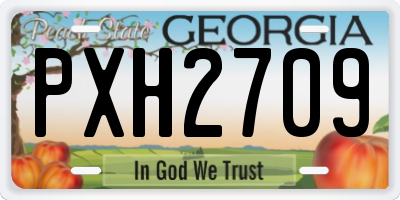 GA license plate PXH2709