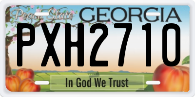 GA license plate PXH2710