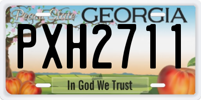 GA license plate PXH2711