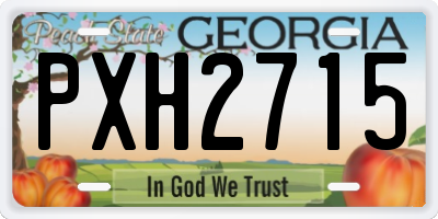 GA license plate PXH2715