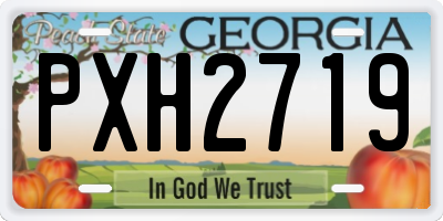 GA license plate PXH2719