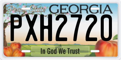 GA license plate PXH2720