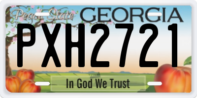 GA license plate PXH2721