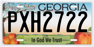 GA license plate PXH2722