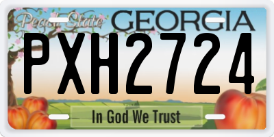 GA license plate PXH2724