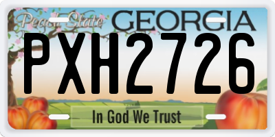 GA license plate PXH2726