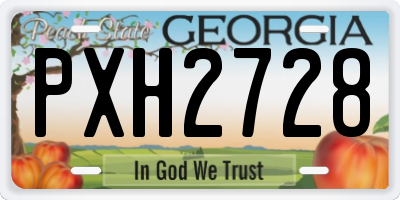 GA license plate PXH2728