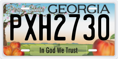 GA license plate PXH2730