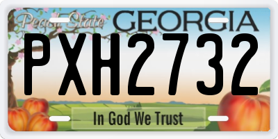 GA license plate PXH2732