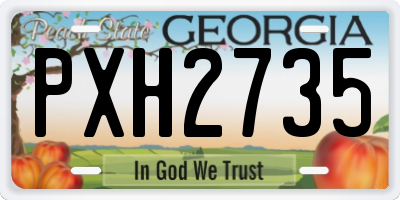 GA license plate PXH2735