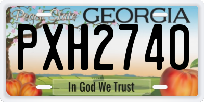 GA license plate PXH2740