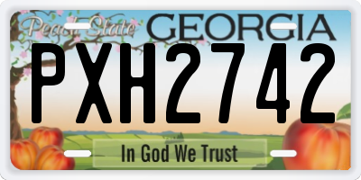 GA license plate PXH2742