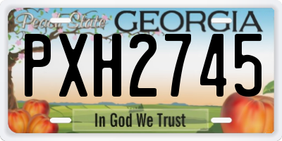 GA license plate PXH2745