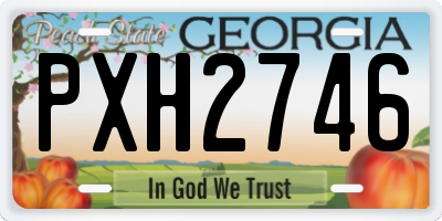 GA license plate PXH2746