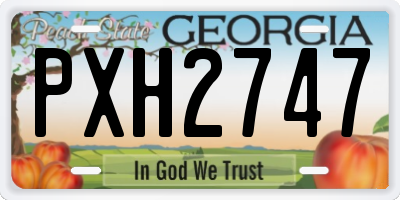 GA license plate PXH2747