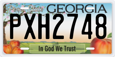 GA license plate PXH2748