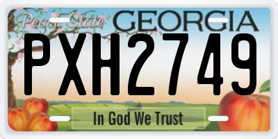 GA license plate PXH2749