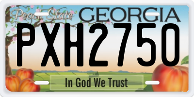 GA license plate PXH2750