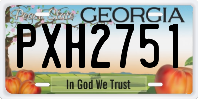 GA license plate PXH2751