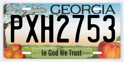 GA license plate PXH2753