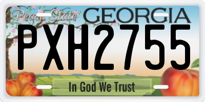 GA license plate PXH2755